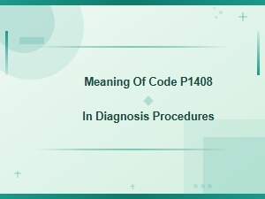 Meaning of Code P1408 in Diagnosis Procedures
